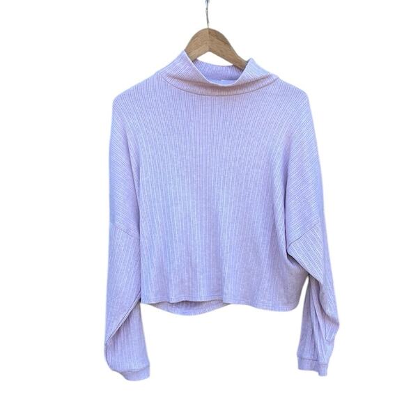Lucky Brand lavender crop lightweight sweater size large - Picture 2 of 7